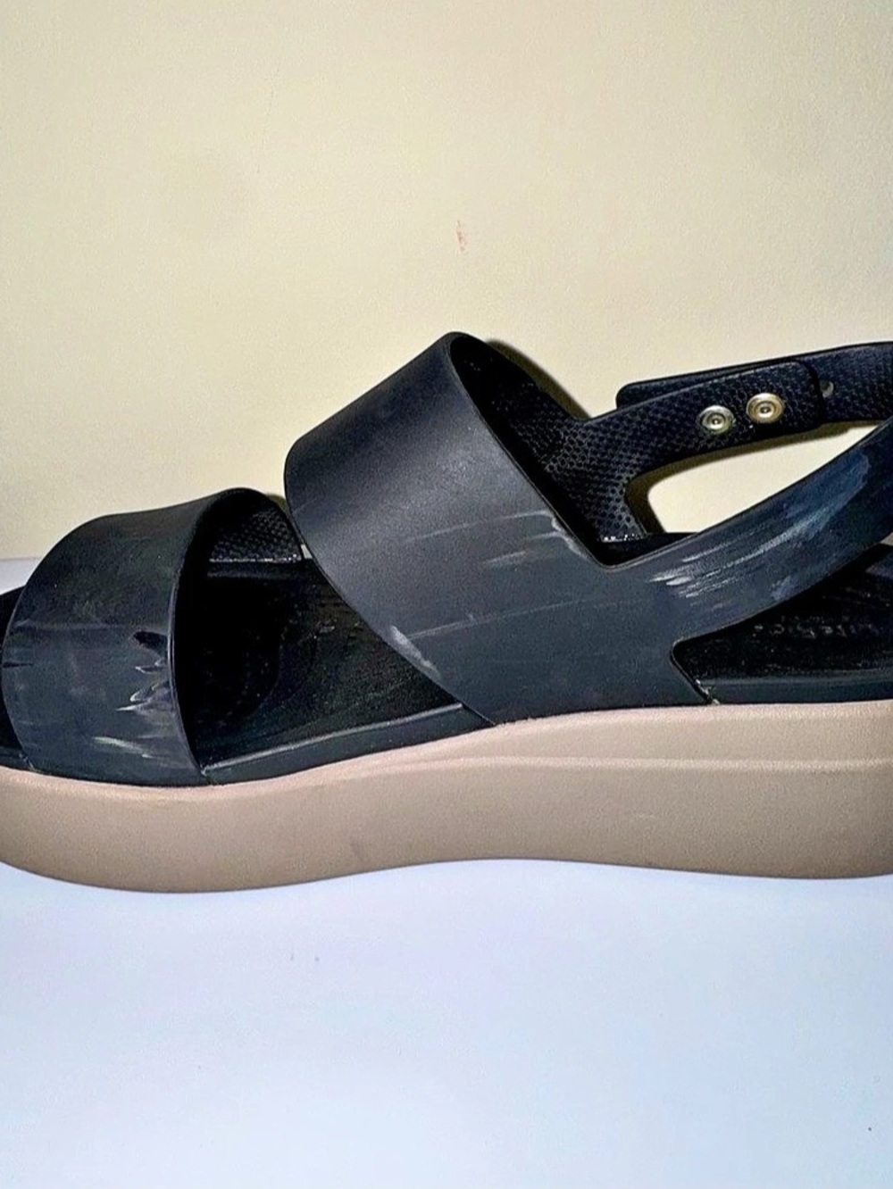 Crocs Brooklyn Low Wedge Sandals Black & Brown US 7 - Picture 6 of 12